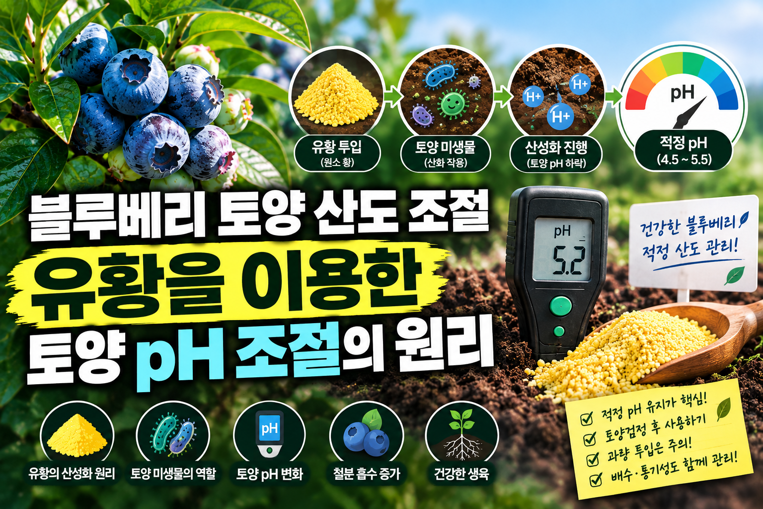 유황을 이용한 블루베리 토양 산도 조절의 원리