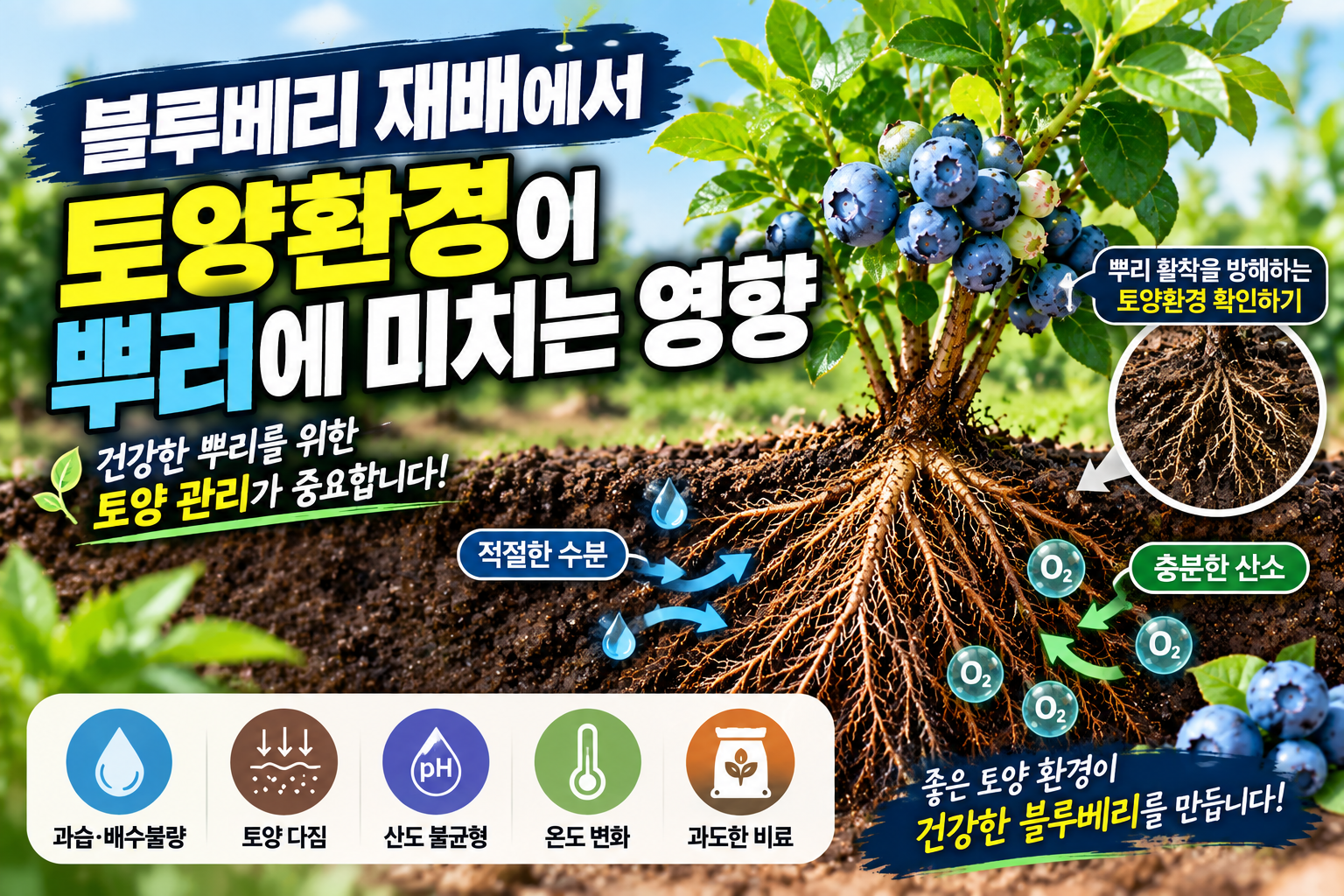 블루베리 뿌리 활착을 방해하는 토양환경은 무엇일까