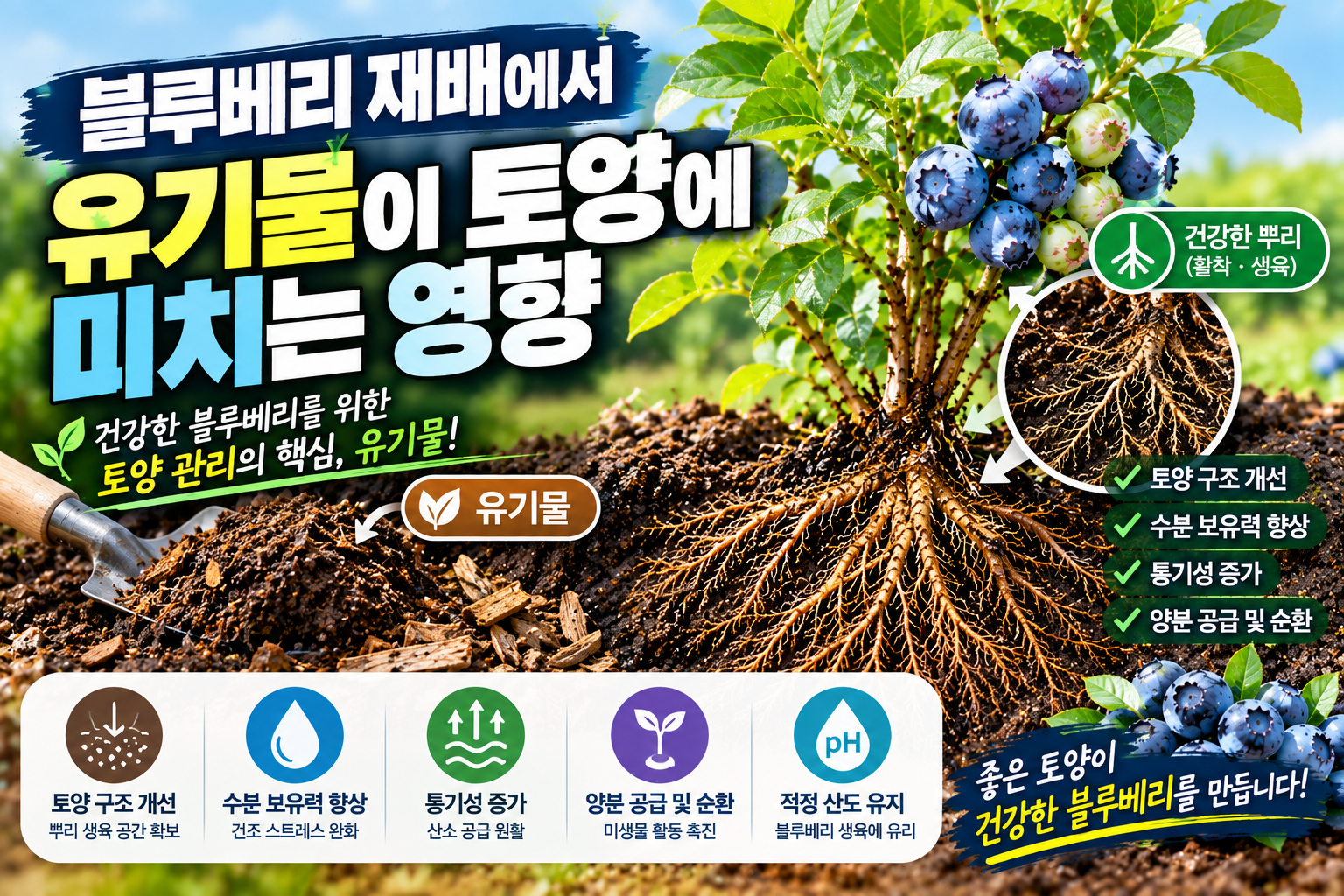 블루베리 재배에서 유기물이 토양에 미치는 영향