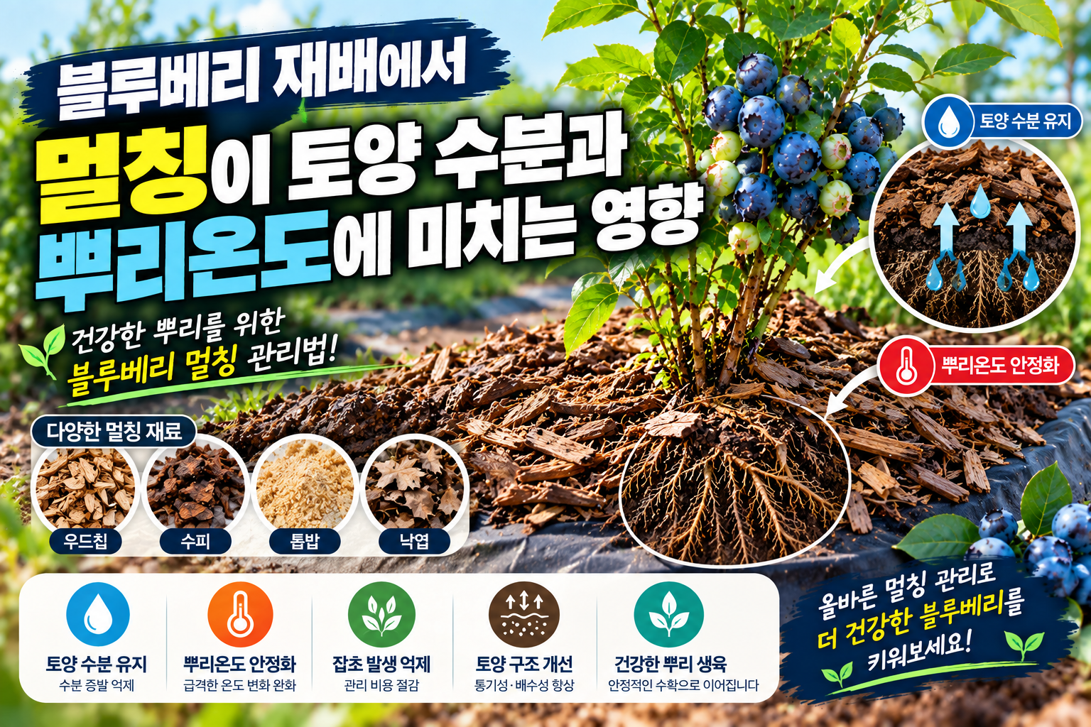 블루베리 멀칭이 토양 수분과 뿌리온도에 미치는 영향
