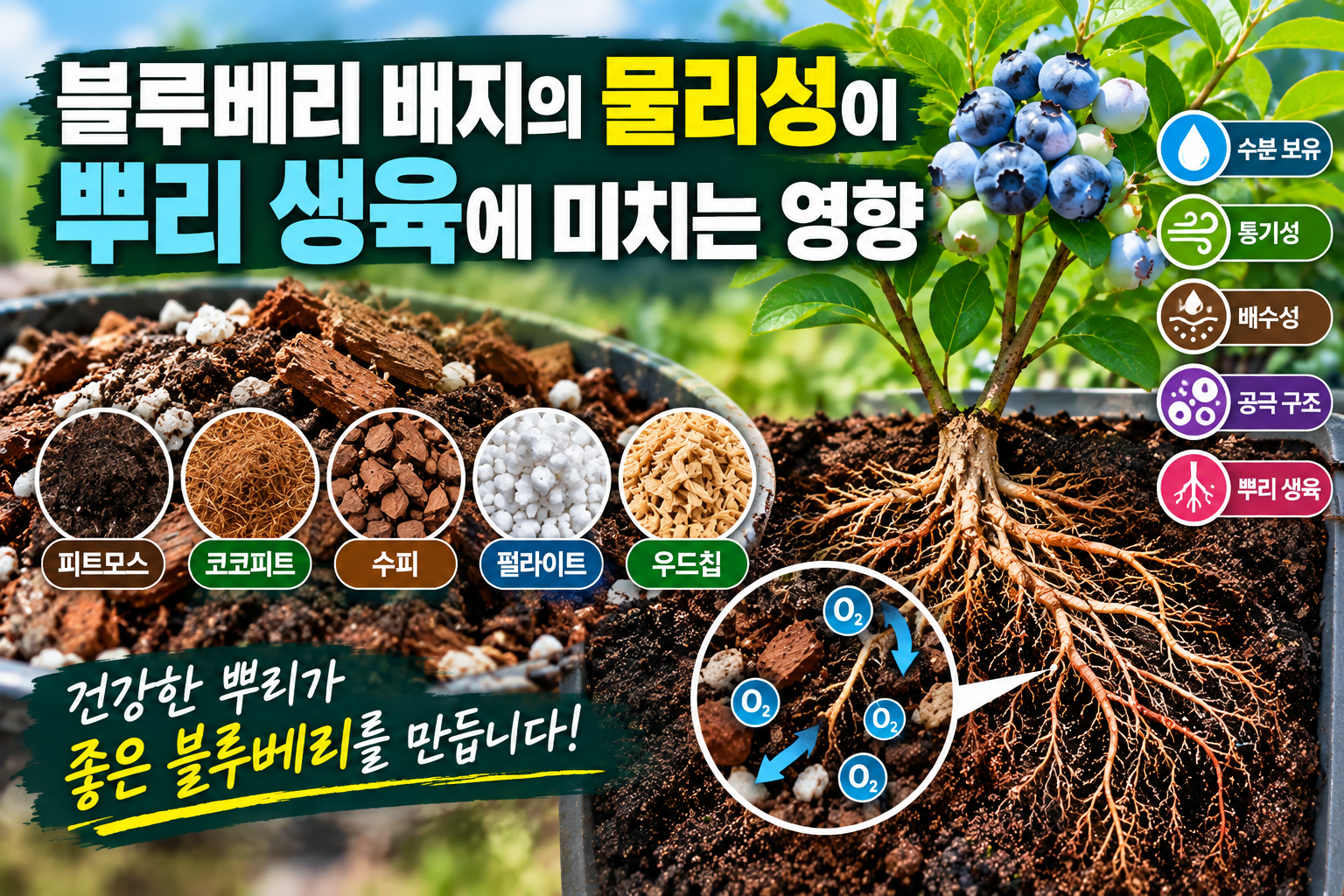 블루베리 배지의 물리성이 뿌리 생육에 미치는 영향