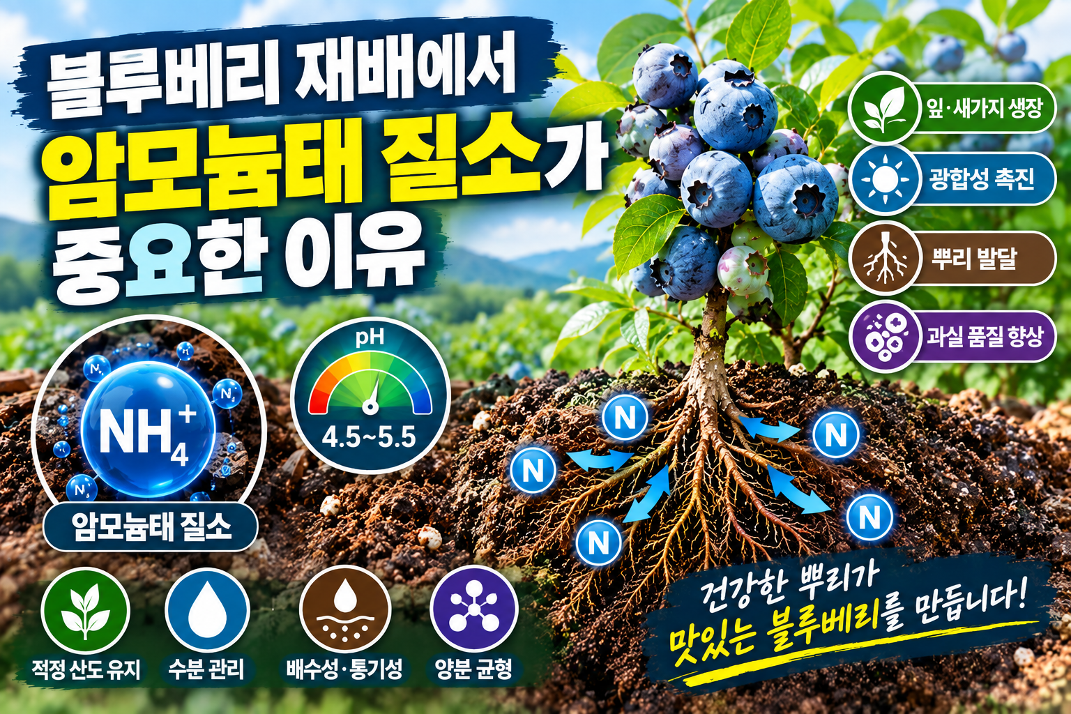 블루베리 재배에서 암모늄태 질소가 중요한 이유