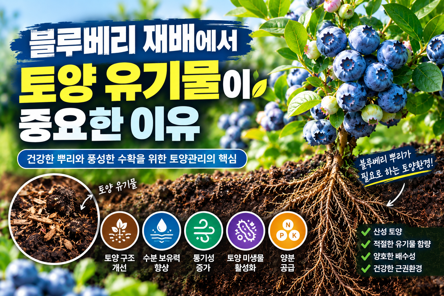 블루베리 토양 유기물 관리 핵심