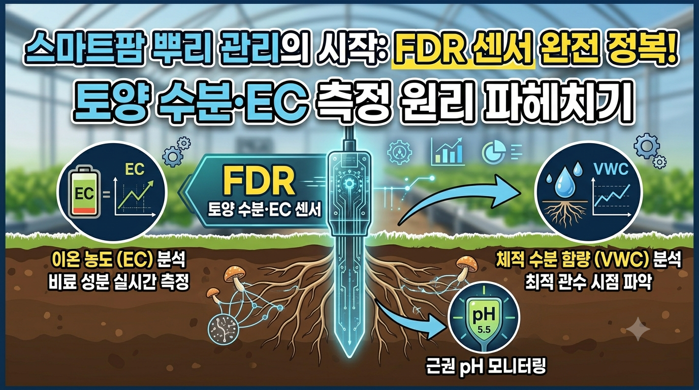 스마트팜 근권 환경 관리의 시작: FDR 토양 수분·EC 센서의 작동 원리