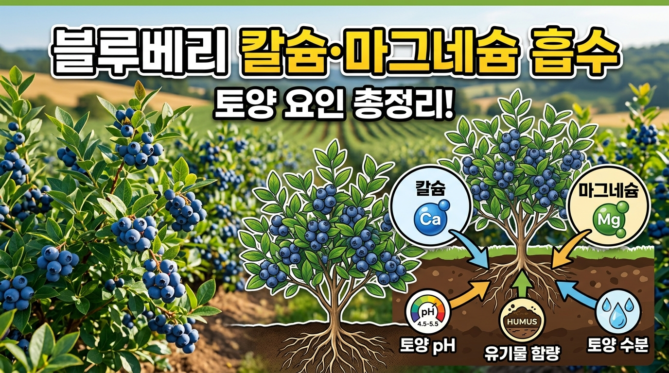 블루베리의 칼슘·마그네슘 흡수에 영향을 주는 토양 요인