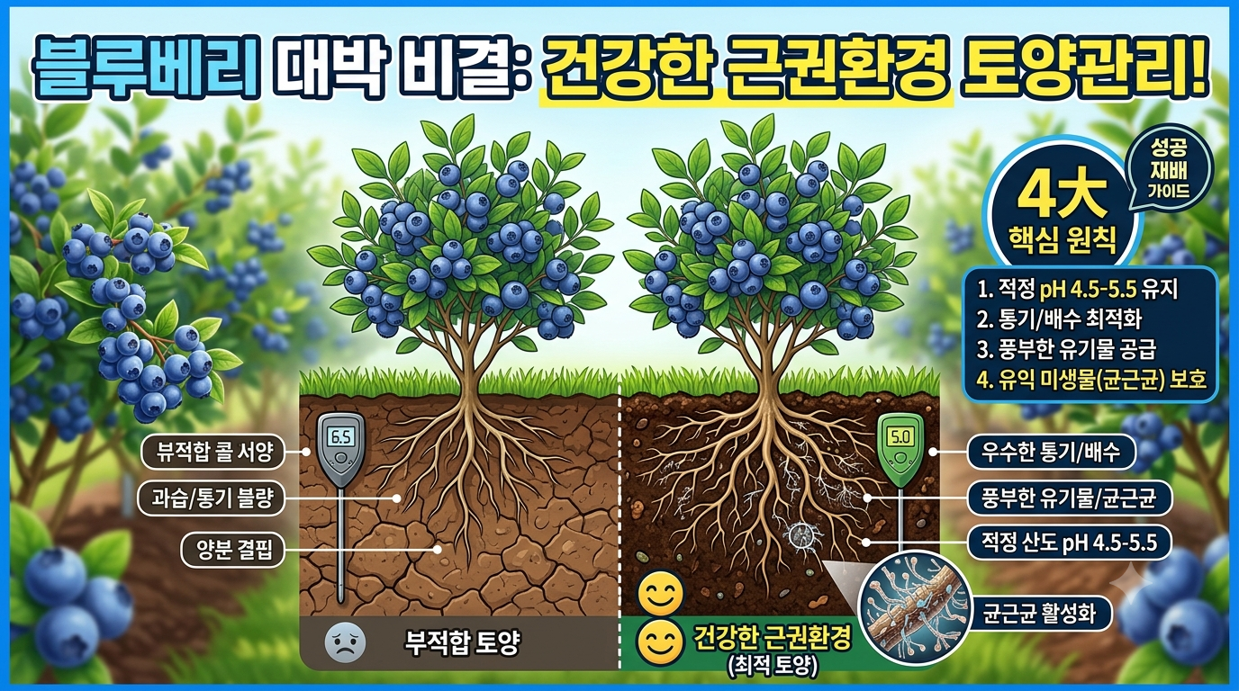 블루베리 재배에서 건강한 근권환경을 만드는 토양관리 원칙