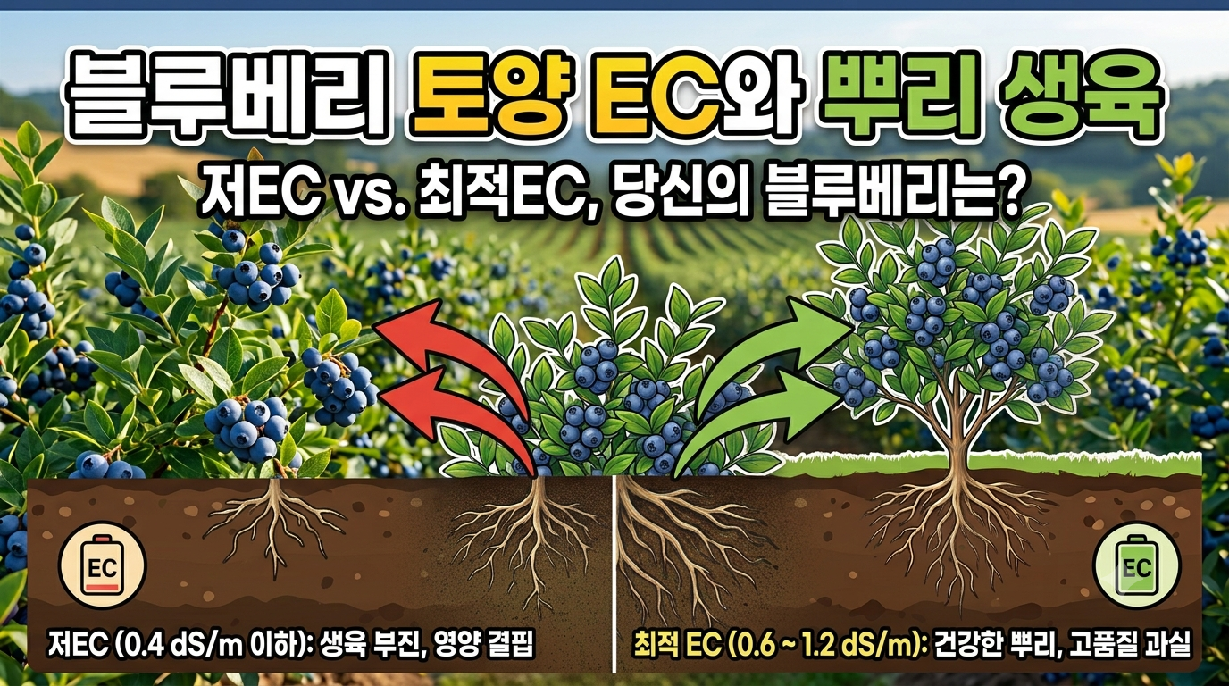 블루베리 토양의 EC가 뿌리 생육에 미치는 영향
