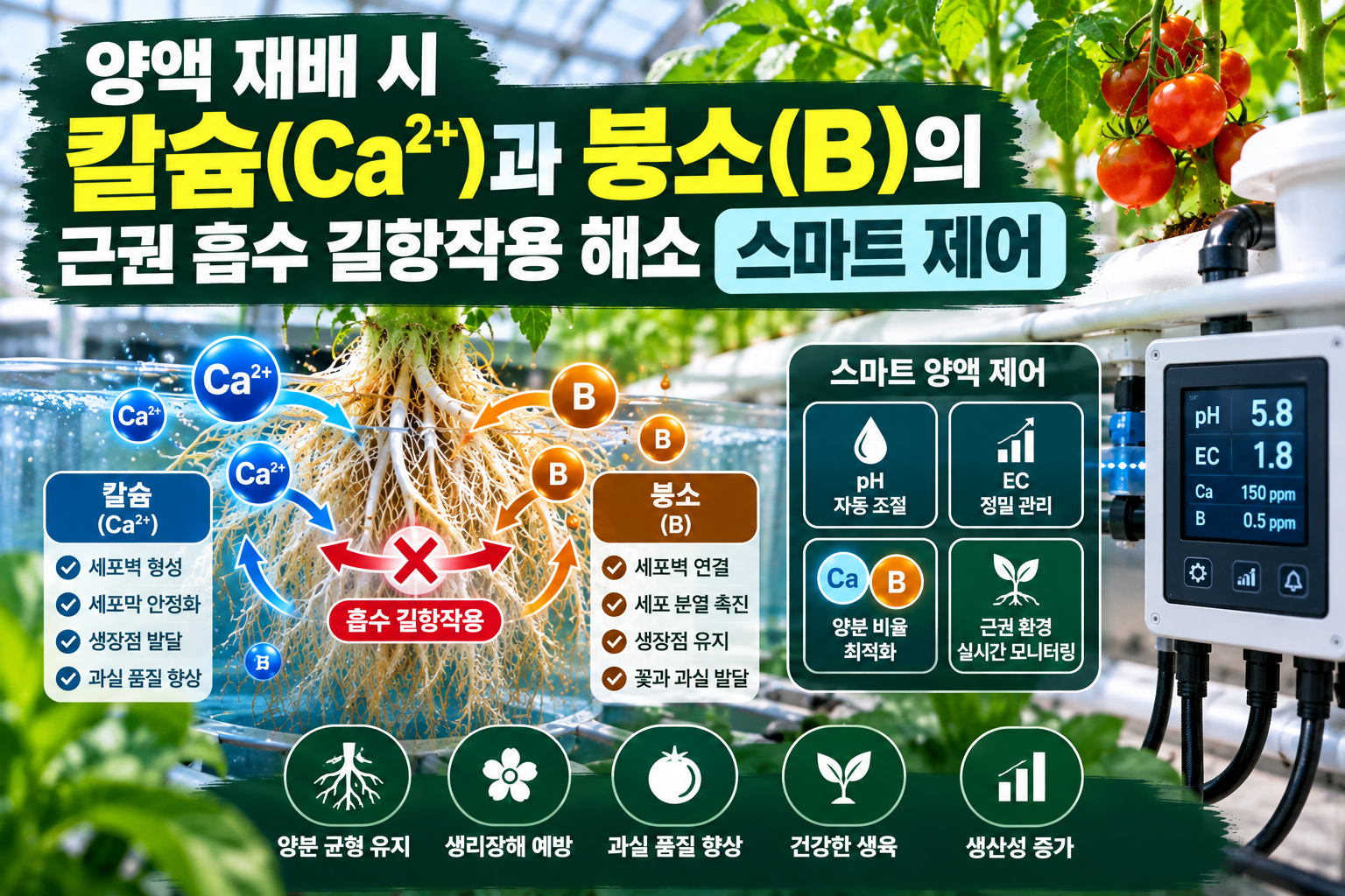 스마트 양액 제어와 칼슘·붕소 흡수 균형